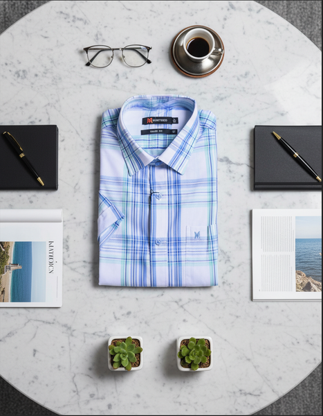  Áo sơ mi tay ngắn Khatoco sale 350k giá tem 438k 