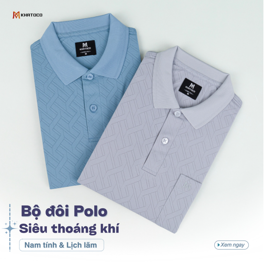  Áo thun nam Polo Khatoco sale off 30% (M-2XL) 
