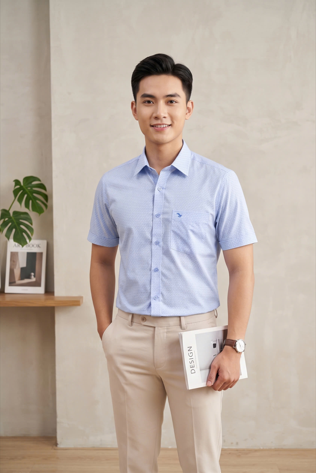  Áo Sơ Mi Việt Tiến tay ngắn 