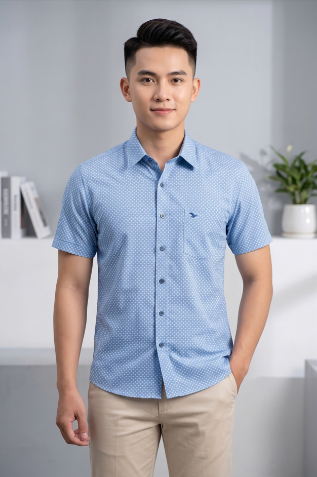  Áo Sơ Mi Việt Tiến tay ngắn 