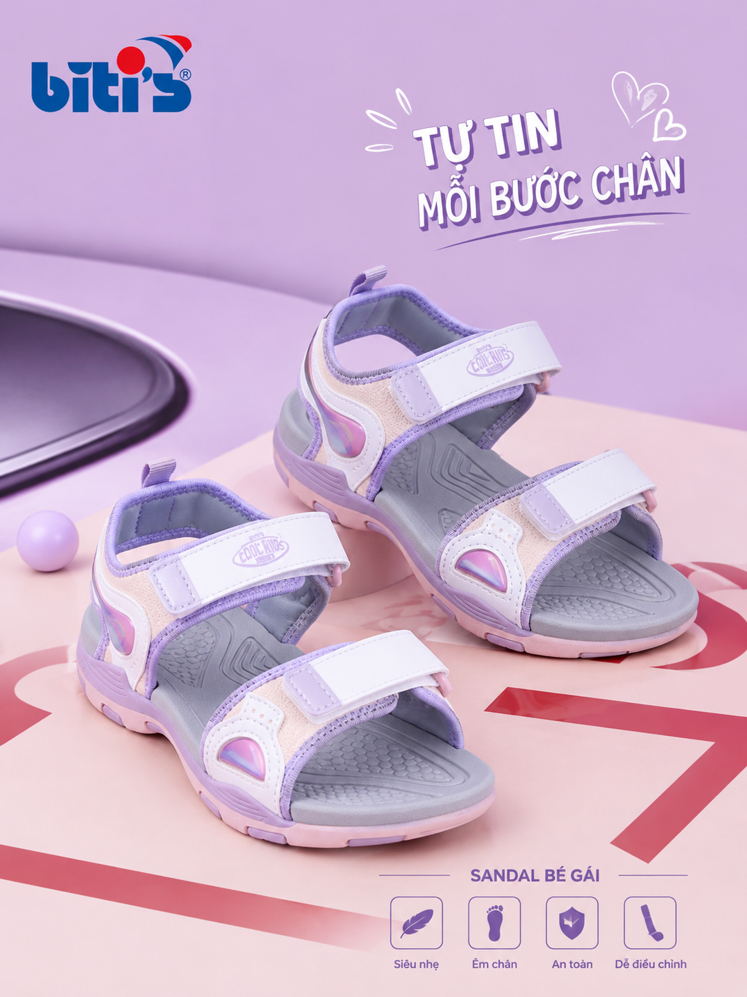  Sandal Biti's bé gái (30-38) 