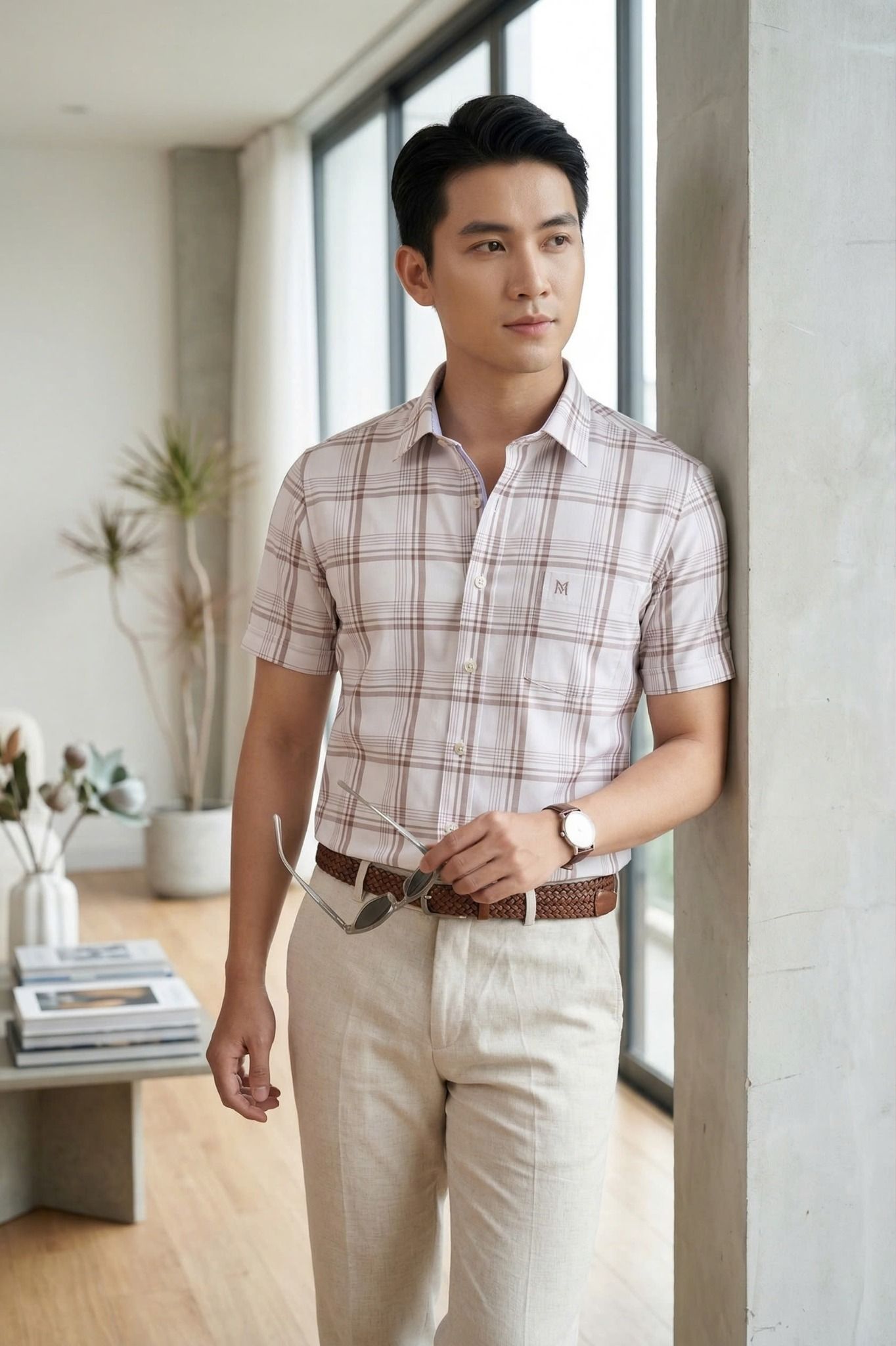  Áo sơ mi tay ngắn Khatoco (M-3XL) 