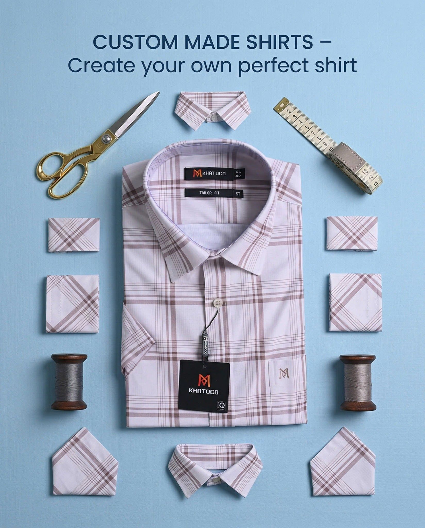  Áo sơ mi tay ngắn Khatoco (M-3XL) 
