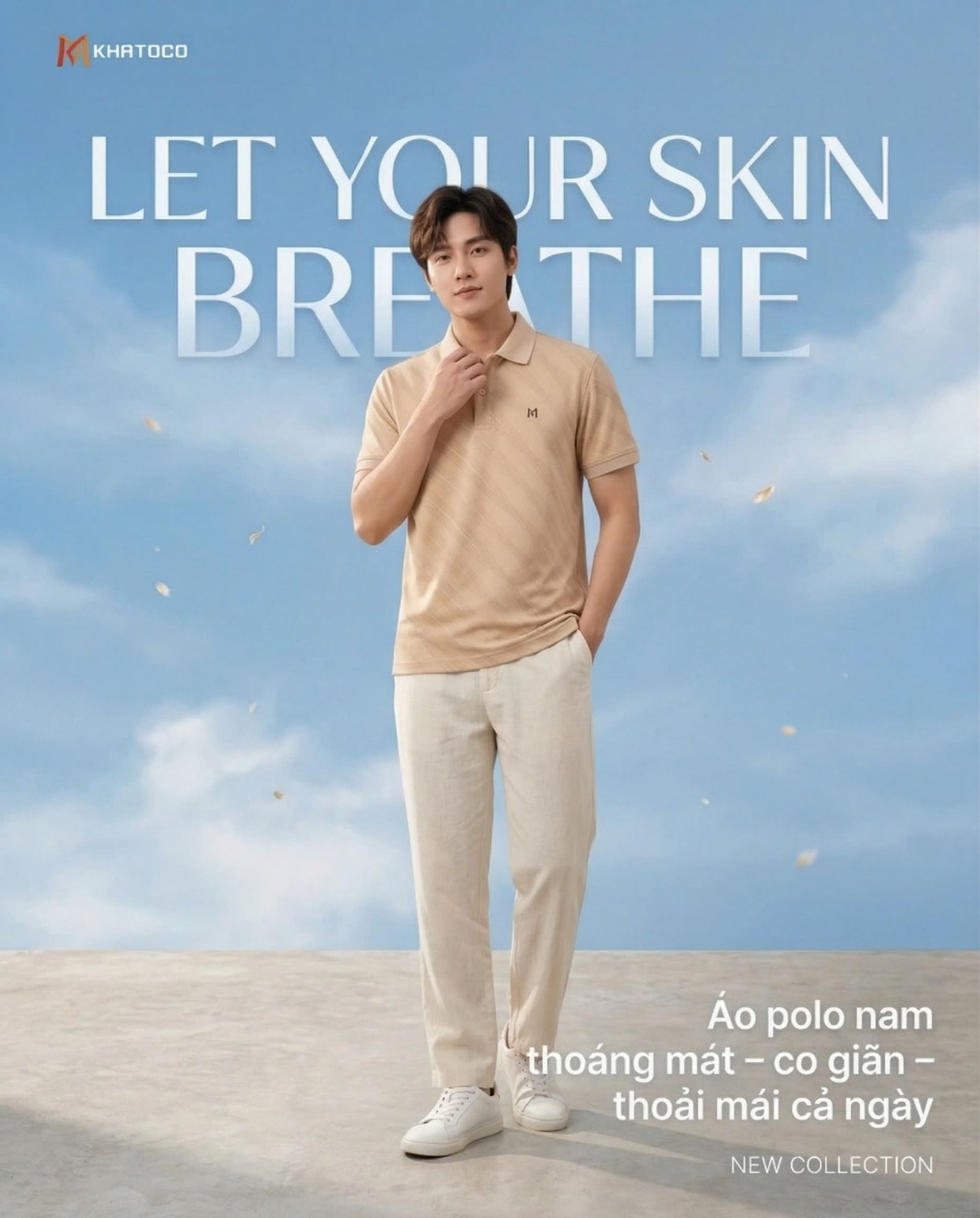  Áo thun nam Polo Khatoco sale 30% (M,XL) 