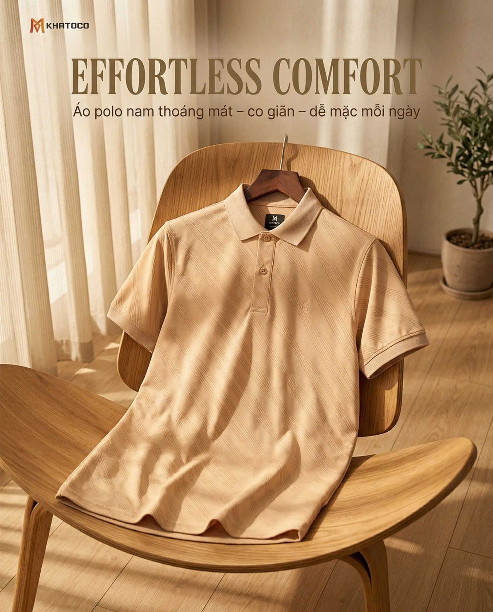  Áo thun nam Polo Khatoco sale 30% (M,XL) 