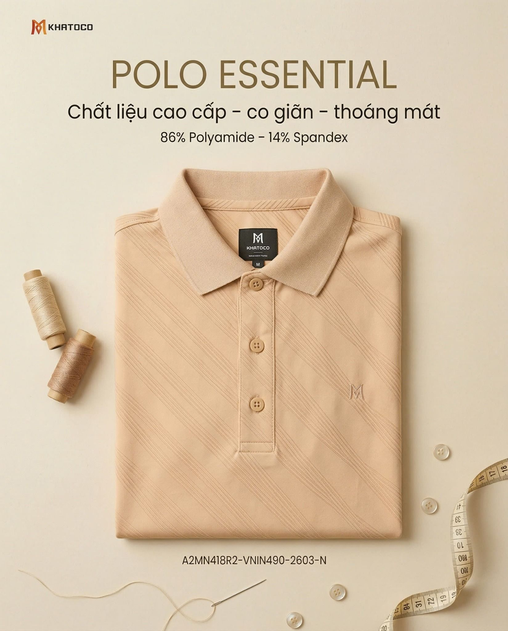  Áo thun nam Polo Khatoco sale 30% (M,XL) 