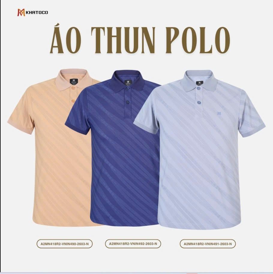  Áo thun nam Polo Khatoco sale 30% (M,XL) 
