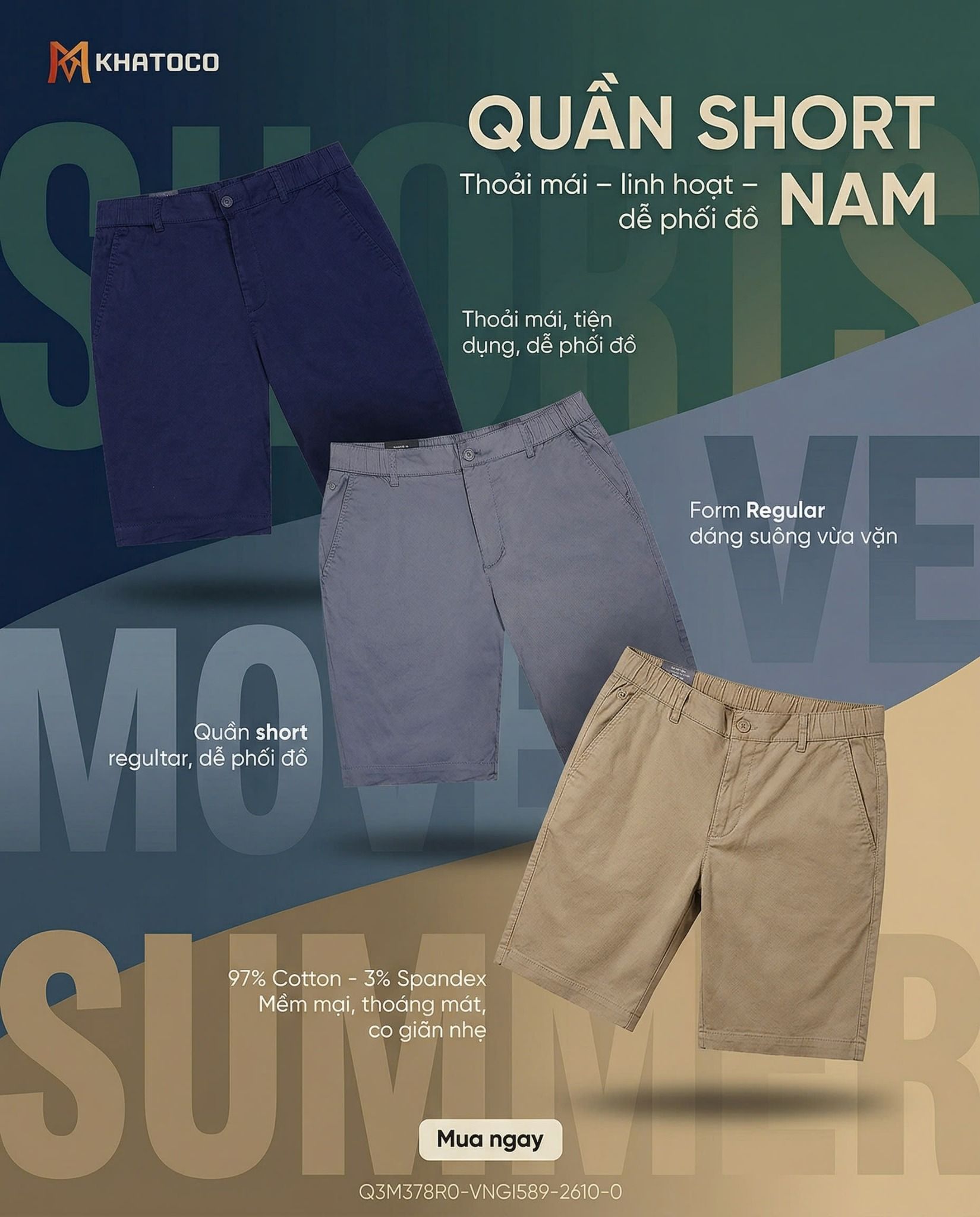  Quần short nam Khatoco (30-38) 