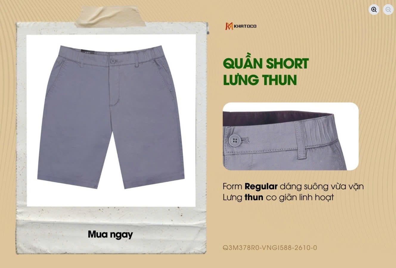  Quần short nam Khatoco (29-38) 