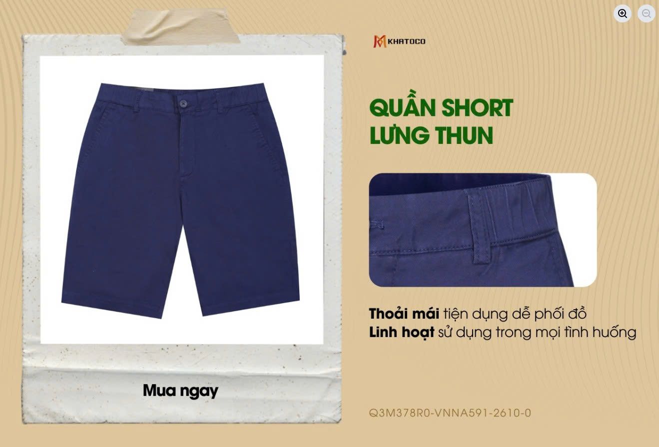  Quần short nam Khatoco (29-38) 