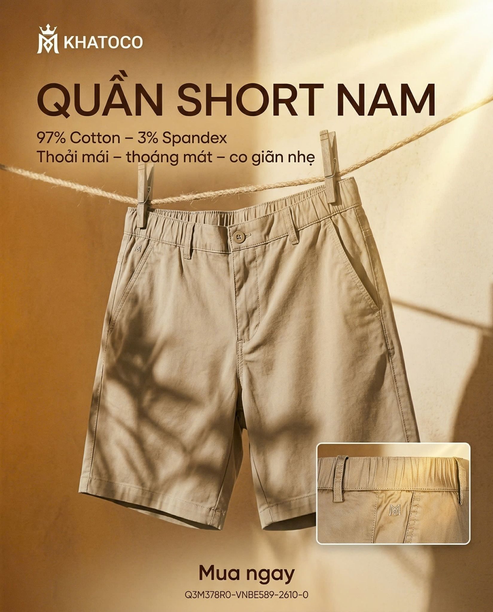  Quần short nam Khatoco (30-38) 