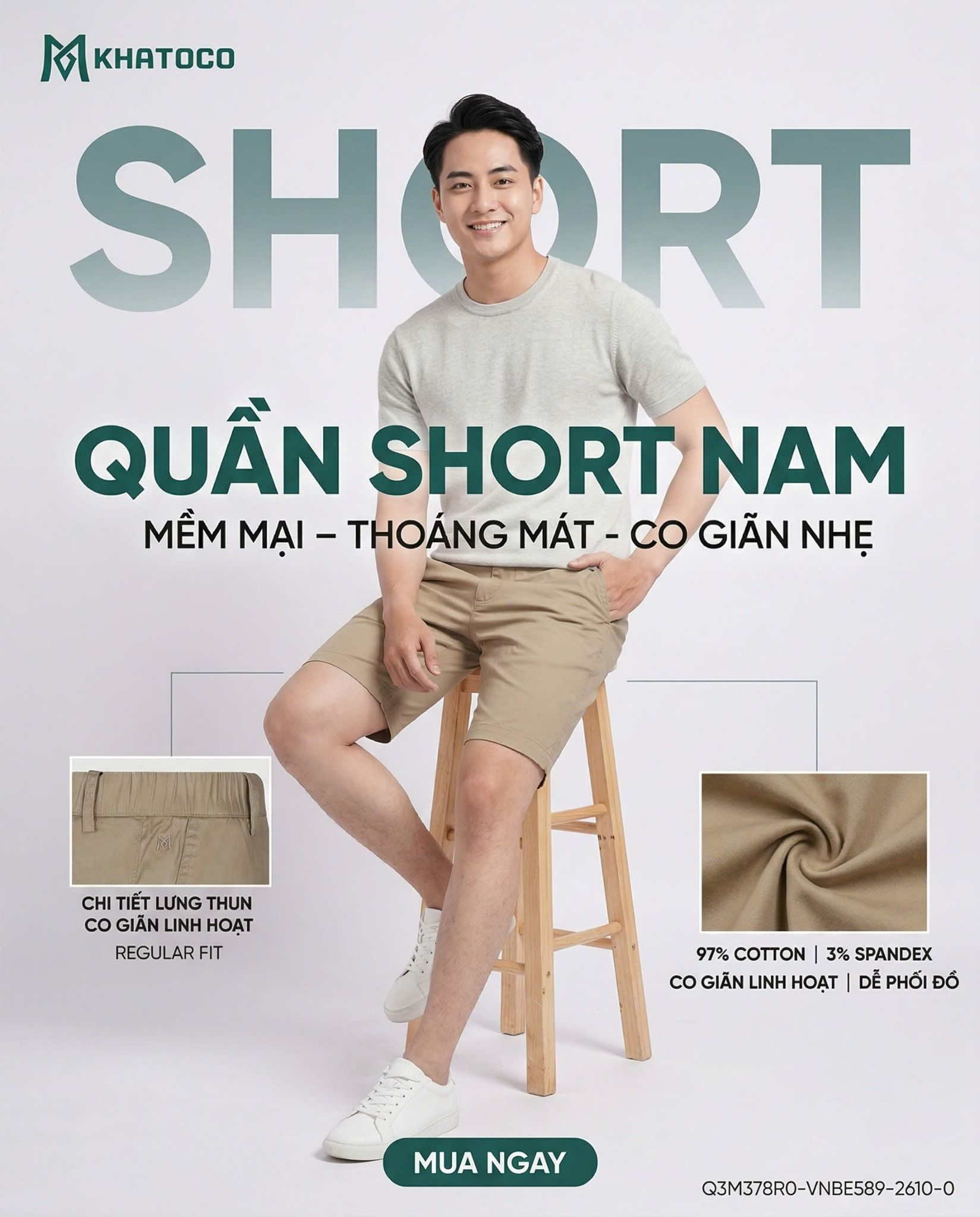  Quần short nam Khatoco (30-38) 