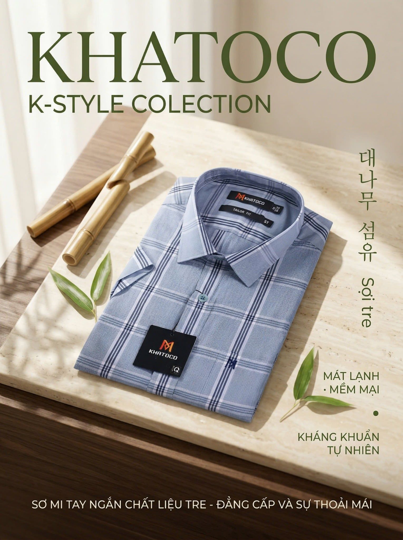  Áo sơ mi tay ngắn Khatoco Sale 30% (S) 