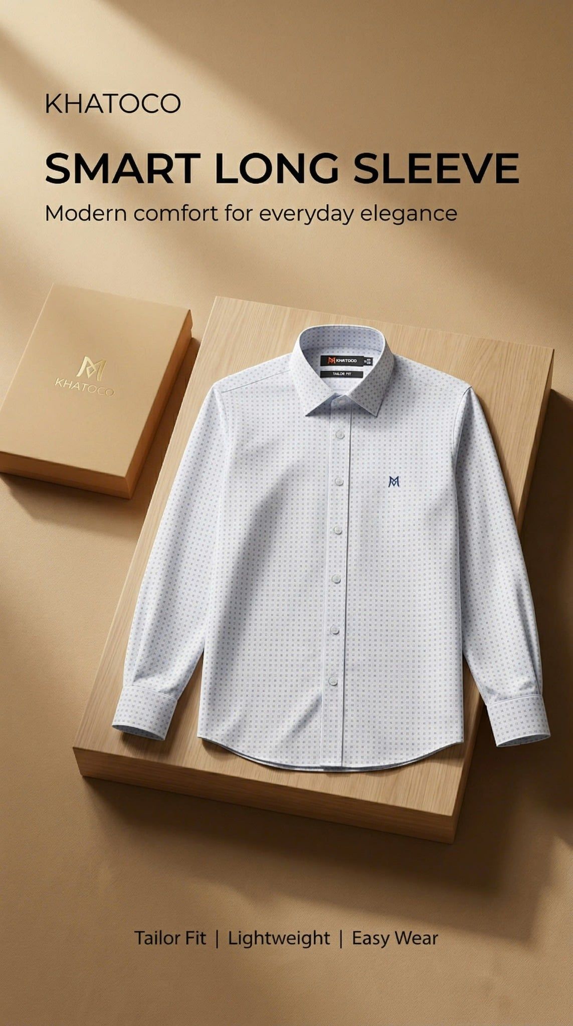  Áo sơ mi tay dài Khatoco Sale 30% (S) 