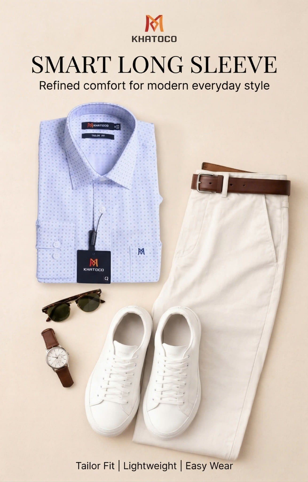  Áo sơ mi tay dài Khatoco Sale 30% (S) 
