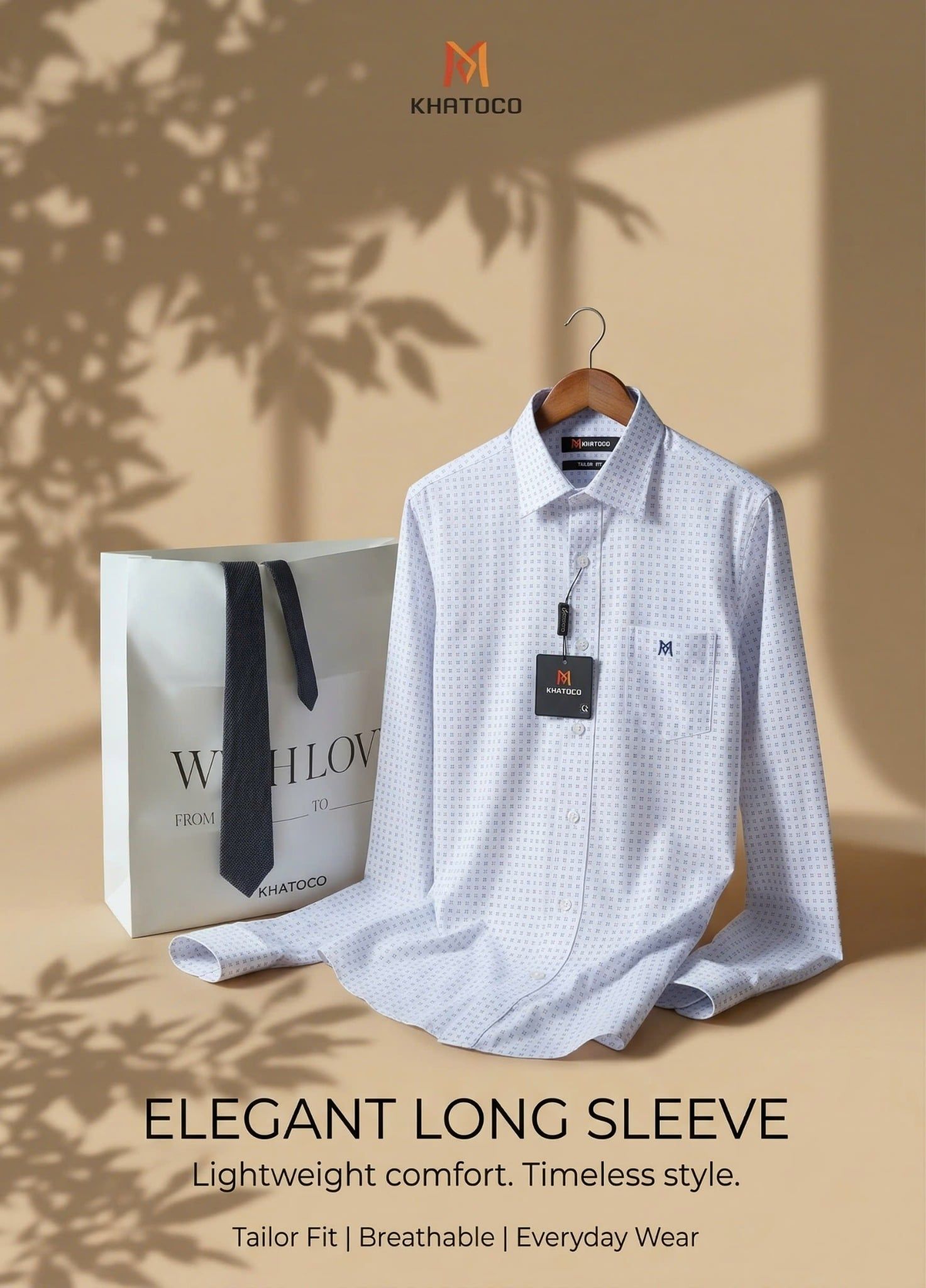  Áo sơ mi tay dài Khatoco Sale 30% (S) 