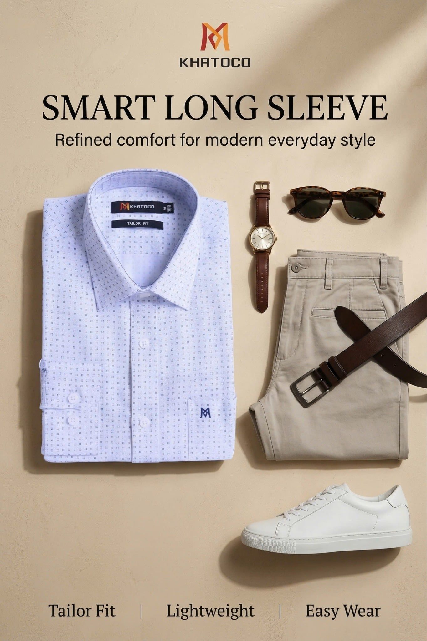  Áo sơ mi tay dài Khatoco Sale 30% (S) 