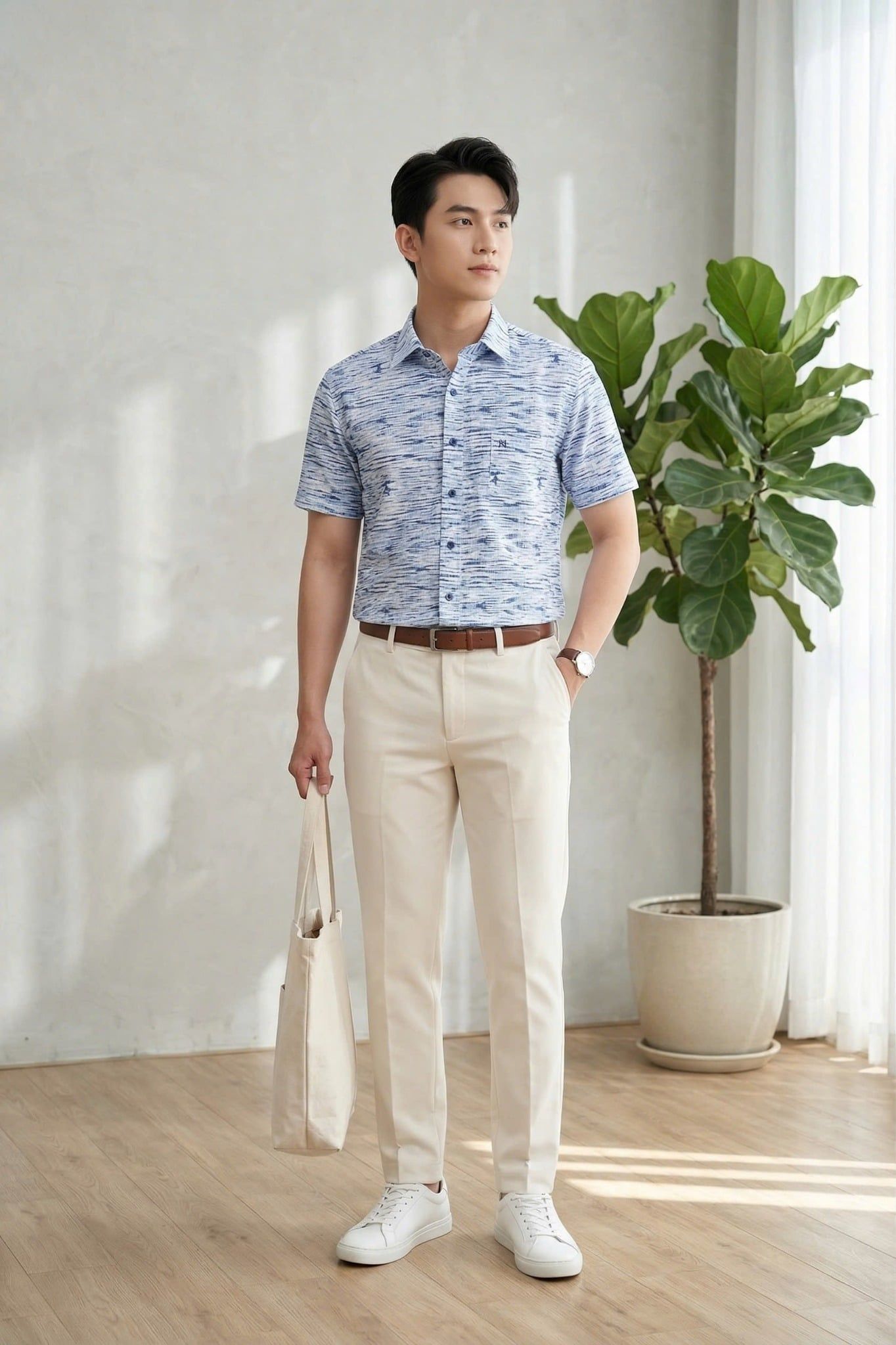  Áo sơ mi tay ngắn Khatoco Sale 30% (M) 