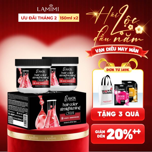 Kem Duỗi Màu Keratin Lavox Online Shopping - Đỏ Măng Cụt