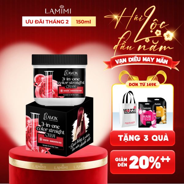 Kem Duỗi Màu Keratin 3-In-One Lavox Online Shopping – Đỏ Măng Cụt