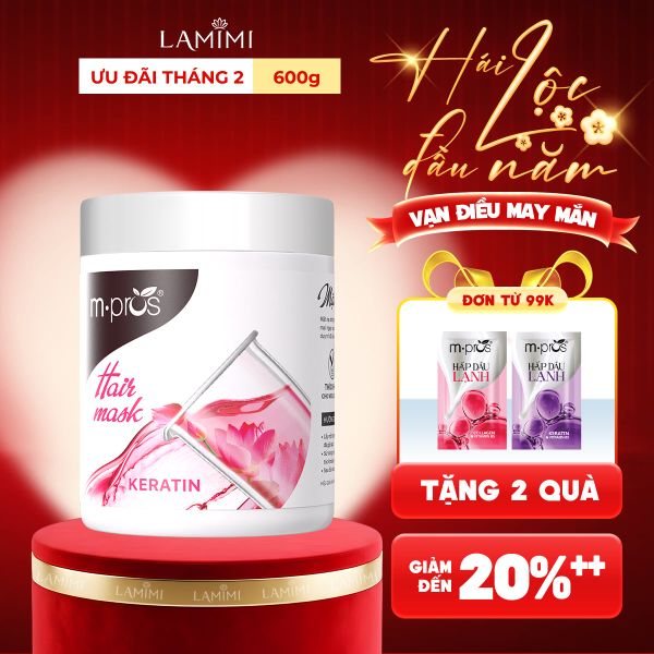 Mặt Nạ Dưỡng Tóc Keratin M.pros Hương Hoa Sen 600g