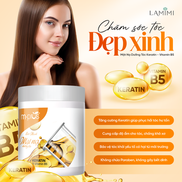  Mặt Nạ Dưỡng Tóc Keratin - Vitamin B5 M.pros 600g 