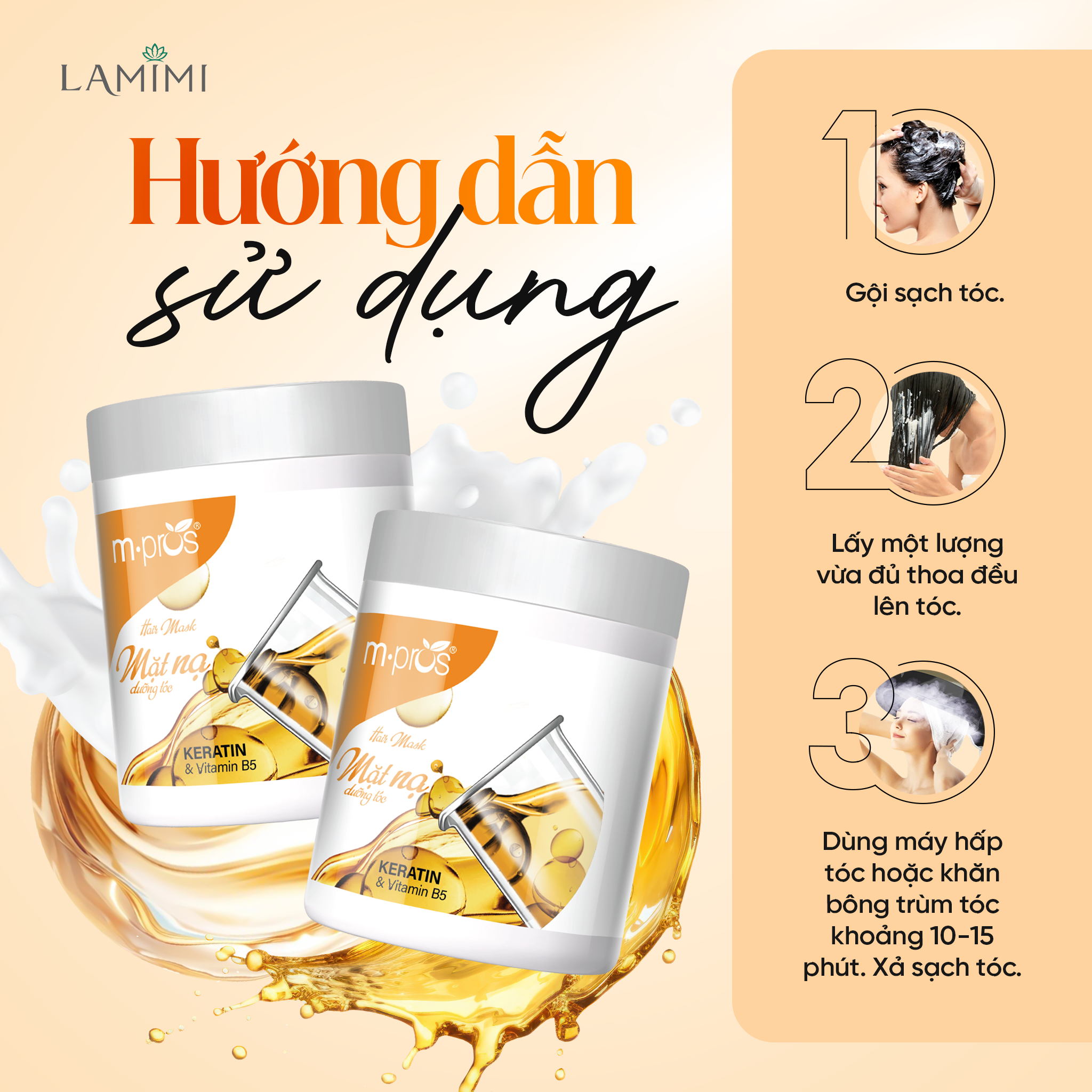  Mặt Nạ Dưỡng Tóc Keratin - Vitamin B5 M.pros 600g 