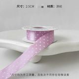Ruy băng lụa Chấm bi 2.5cm cuộn 25 yard - RUY0058