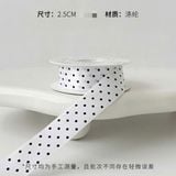 Ruy băng lụa Chấm bi 2.5cm cuộn 25 yard - RUY0058