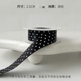 Ruy băng lụa Chấm bi 2.5cm cuộn 25 yard - RUY0058