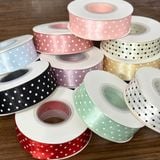 Ruy băng lụa Chấm bi 2.5cm cuộn 25 yard - RUY0058