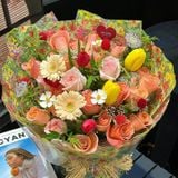 Giấy nhún Hoa lá hot trend gói hoa tươi, hoa sáp (xấp 10 tờ) - GIA0136