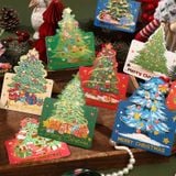Set thiệp gấp đôi hình hoa, thiệp Bó hoa 3D, thiệp gấp đôi cây thông Noel - PKK0138
