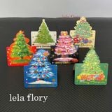 Set thiệp gấp đôi hình hoa, thiệp Bó hoa 3D, thiệp gấp đôi cây thông Noel - PKK0138