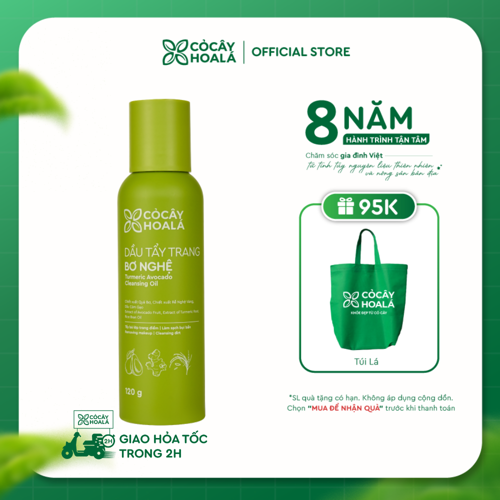 Dầu Tẩy Trang Bơ Nghệ Cỏ Cây Hoa Lá 120ml