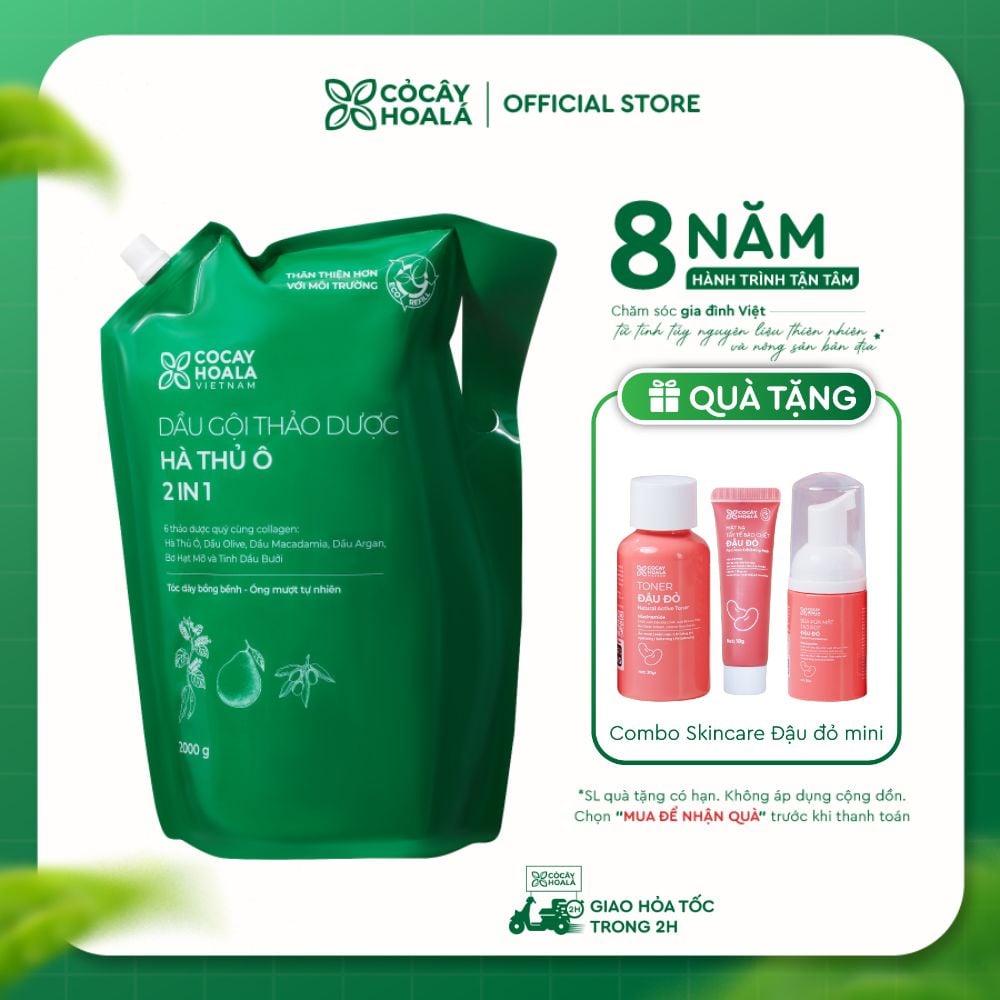Dầu gội thảo dược Hà thủ ô 2in1 Cỏ Cây Hoa Lá 2000g