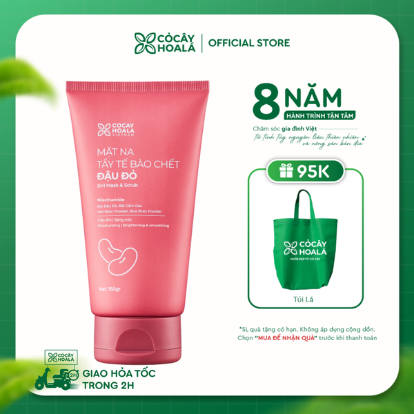 Mặt nạ tẩy tế bào chết Đậu đỏ Cỏ Cây Hoa Lá 150g