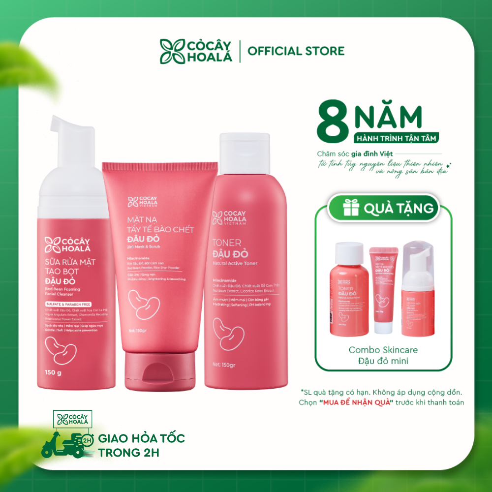 Combo Chăm Sóc Da Toàn Diện Đậu Đỏ Cỏ Cây Hoa Lá