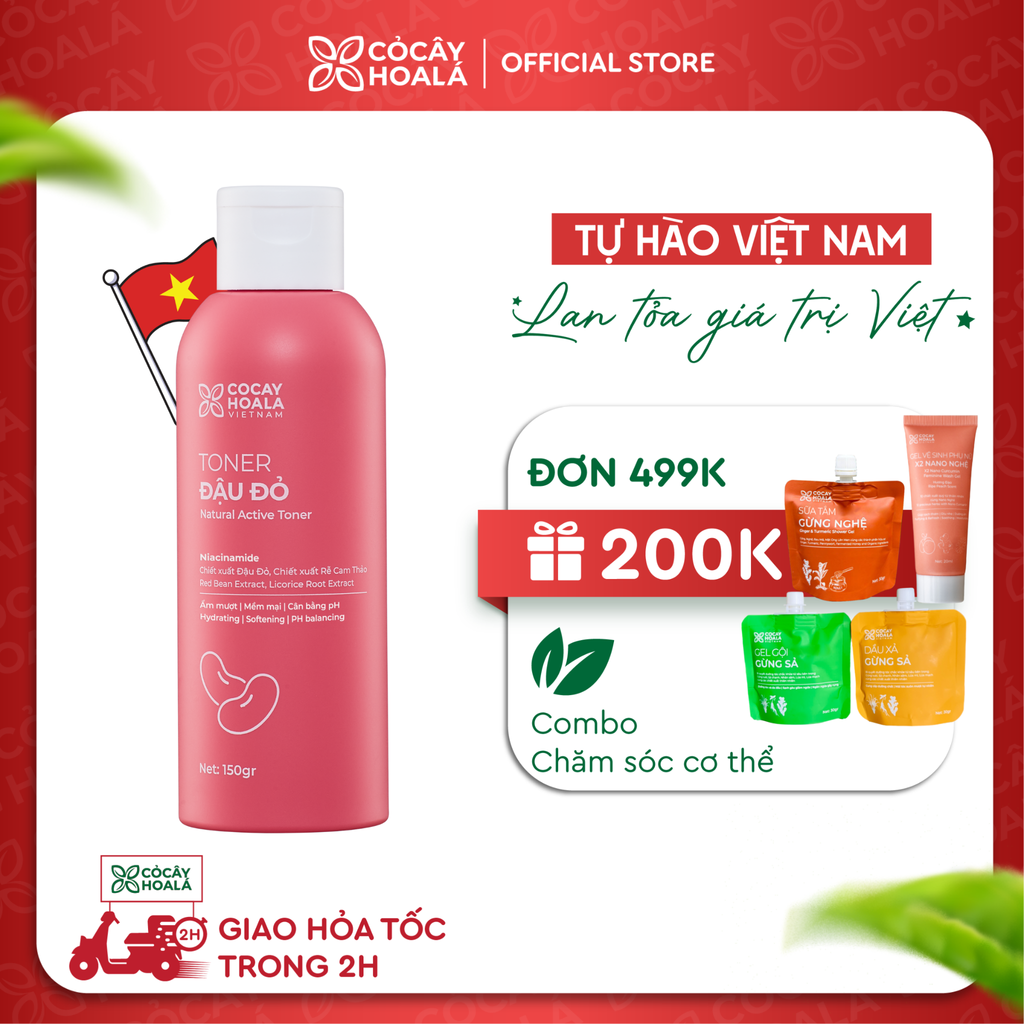 Toner Đậu đỏ Cỏ Cây Hoa Lá 150g