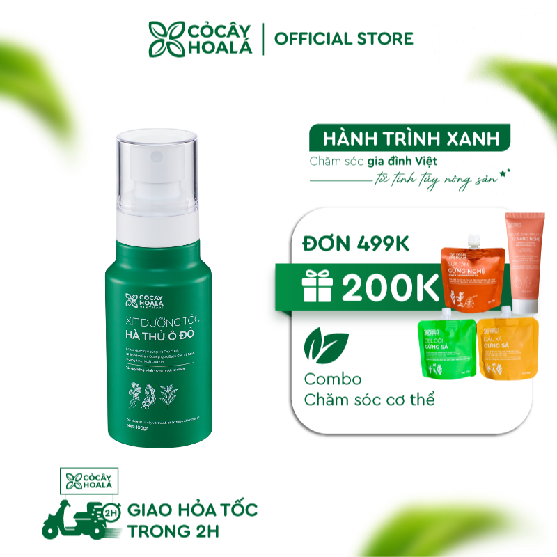 Xịt dưỡng tóc Hà thủ ô đỏ Cỏ Cây Hoa Lá 100g