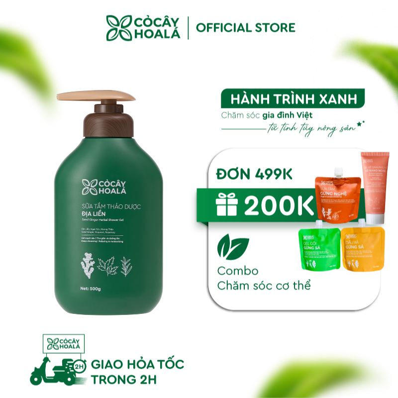 Sữa Tắm Thảo Dược Địa Liền Cỏ Cây Hoa Lá 500g