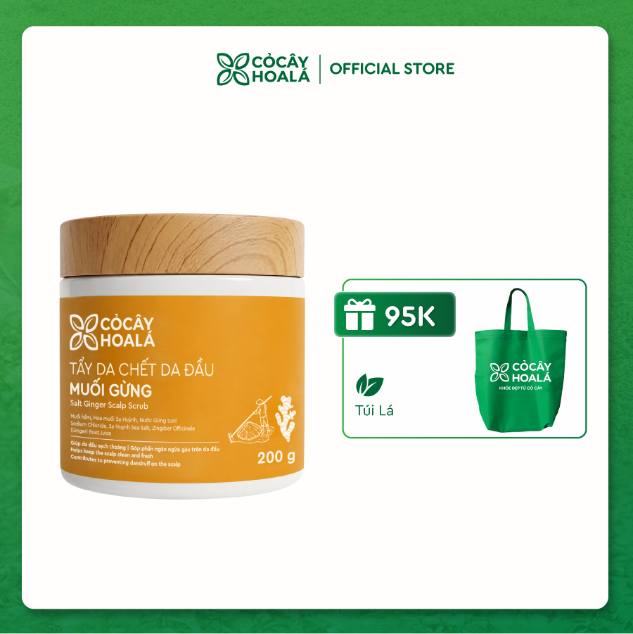 Tẩy Da Chết Da Đầu Muối Gừng Cỏ Cây Hoa Lá 200g
