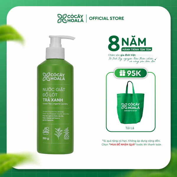 Nước giặt đồ lót trà xanh Cỏ Cây Hoa Lá 350gr kháng khuẩn