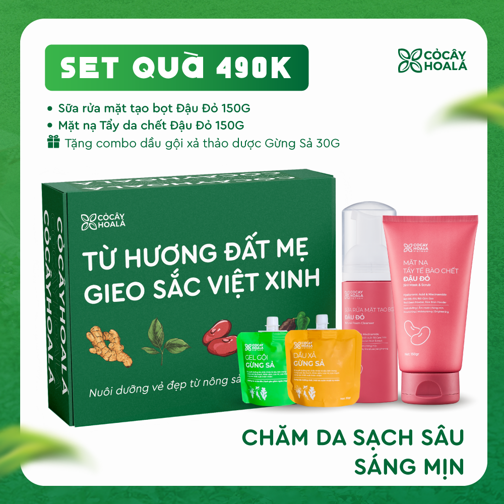 [SET 20/11] Set 4: Combo 2 Đậu Đỏ 150g (Sữa rửa mặt + Tẩy da chết) - Tặng Toner Đậu Đỏ 150g