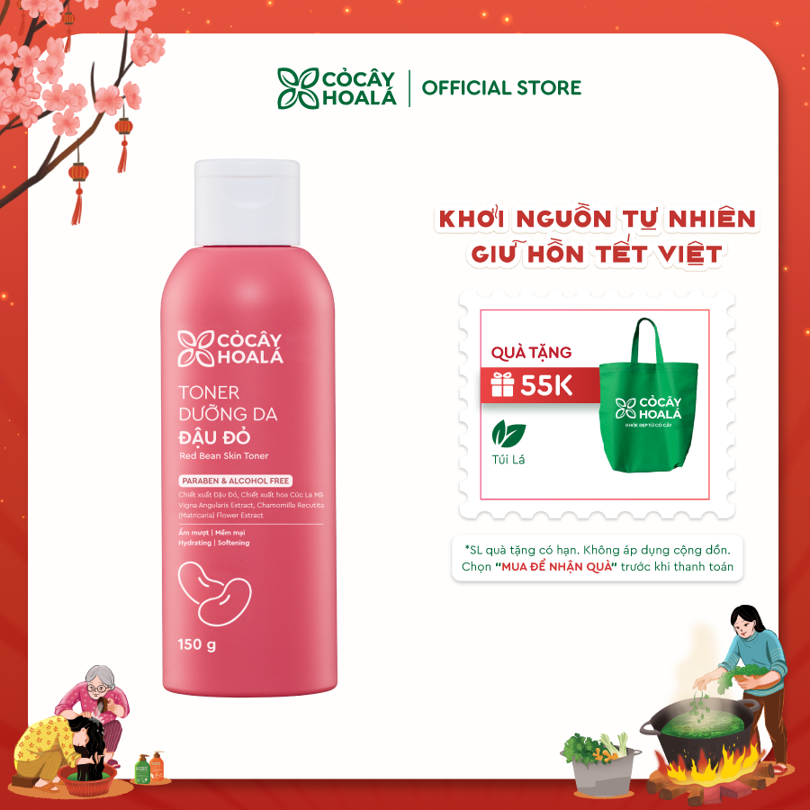 Toner Đậu đỏ Cỏ Cây Hoa Lá 150g