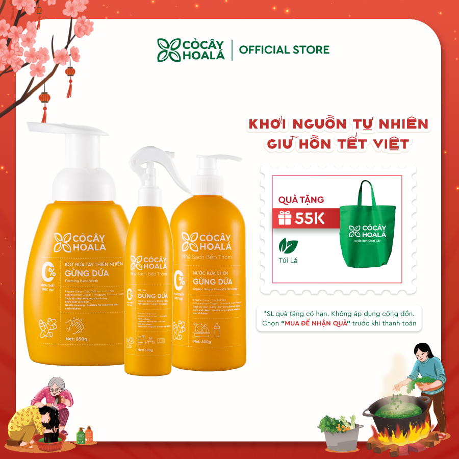 Combo Nhà sạch bếp thơm Cỏ Cây Hoa Lá