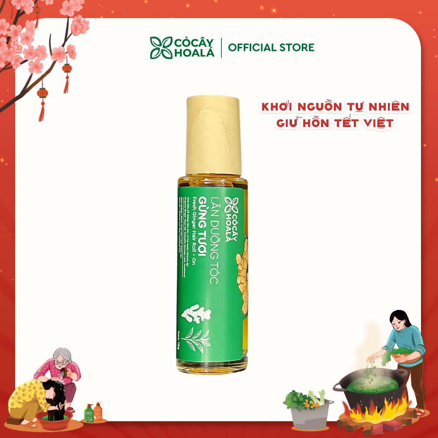 Nước dưỡng tóc Gừng tươi Cỏ Cây Hoa Lá 15g góp phần giảm tình trạng rụng tóc