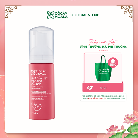 Sữa rửa mặt tạo bọt Đậu đỏ Cỏ Cây Hoa Lá 150g