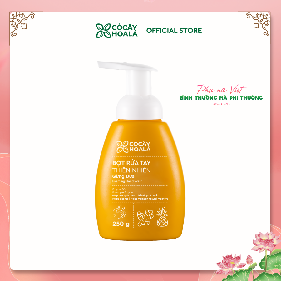 Bọt rửa tay thiên nhiên Gừng Dứa Cỏ Cây Hoa Lá 250g