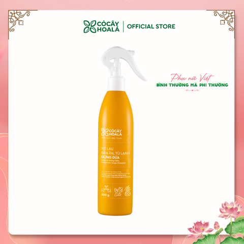 Xịt Lau Bàn Ăn, Tủ Lạnh Thiên Nhiên Gừng Dứa Cỏ Cây Hoa Lá 300g